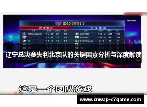 辽宁总决赛失利北京队的关键因素分析与深度解读